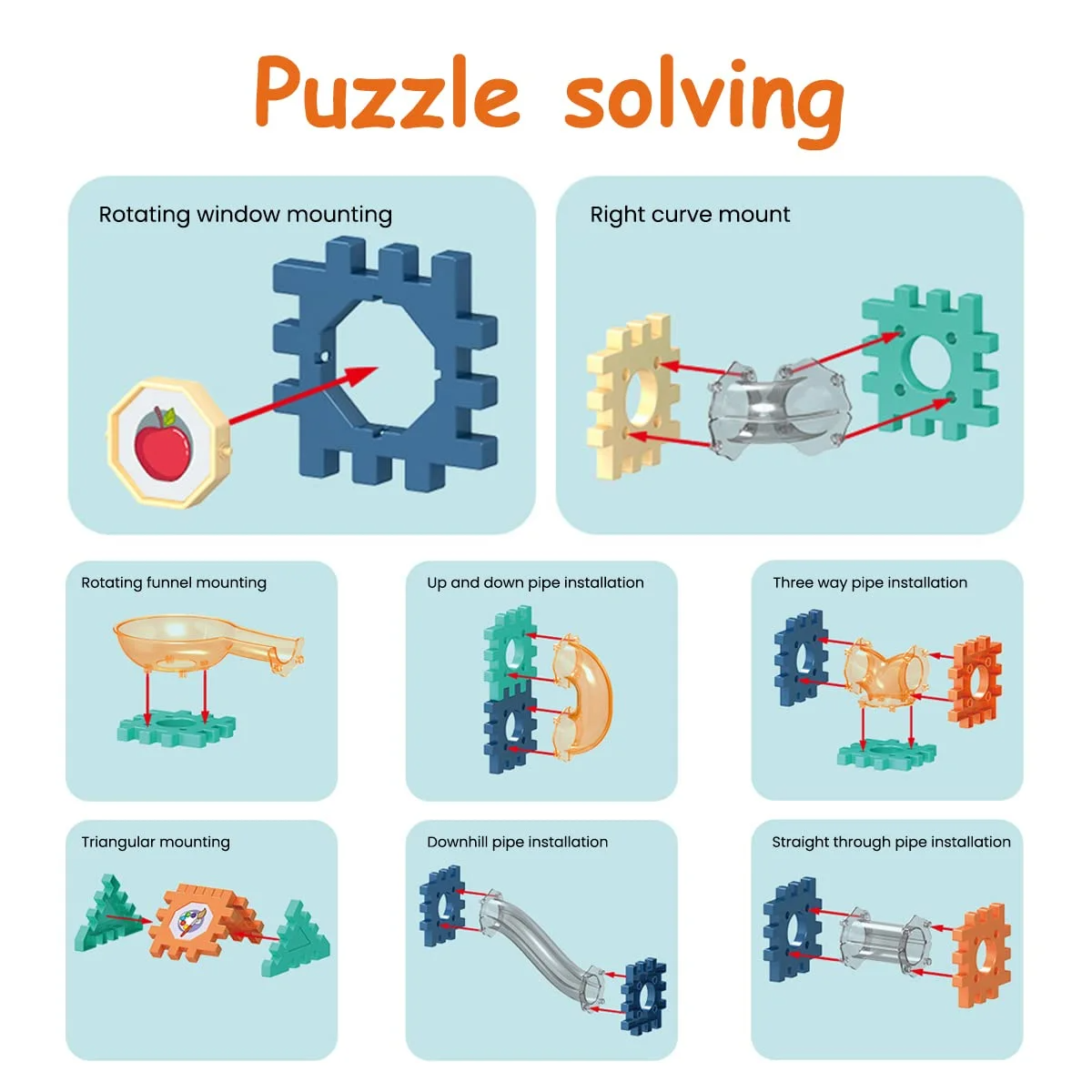 Marble Run 125Pcs Building Blocks for Kids